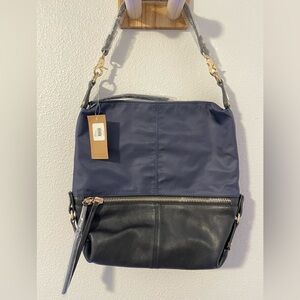NWT Clarks Black and Navy Shoulder Messenger Bag